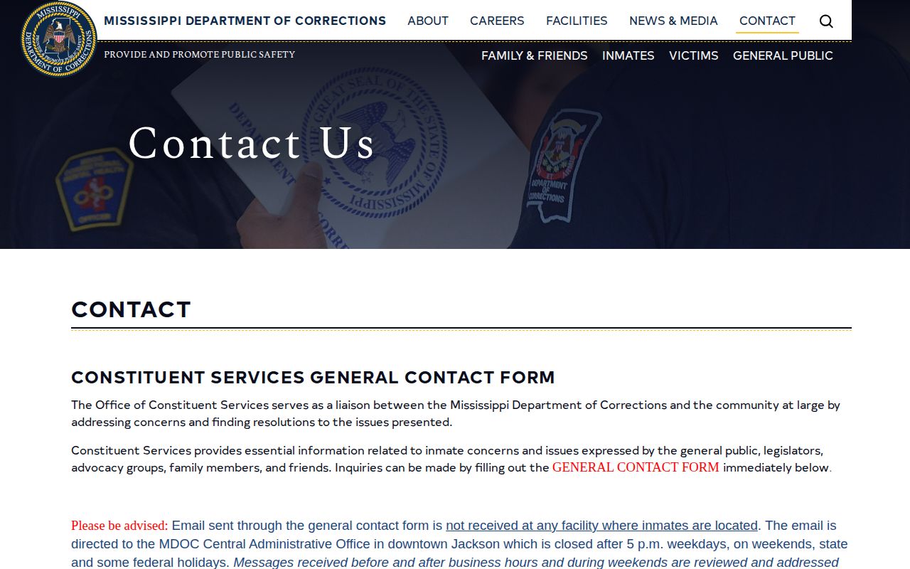 Issaquena County parole and probation records contacts on the MDOC website